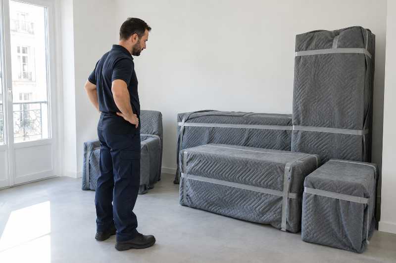 Chef d'équipe contrôlant un inventaire à l'arrivée dans un logement vide