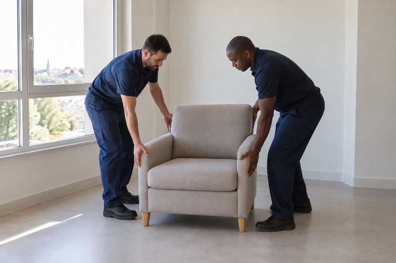 Installation d'un fauteuil dans une nouvelle chambre d'établissement