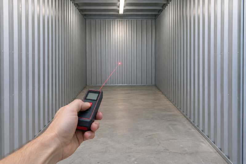 Mesure du volume d'un box vide à l'aide d'un télémètre laser